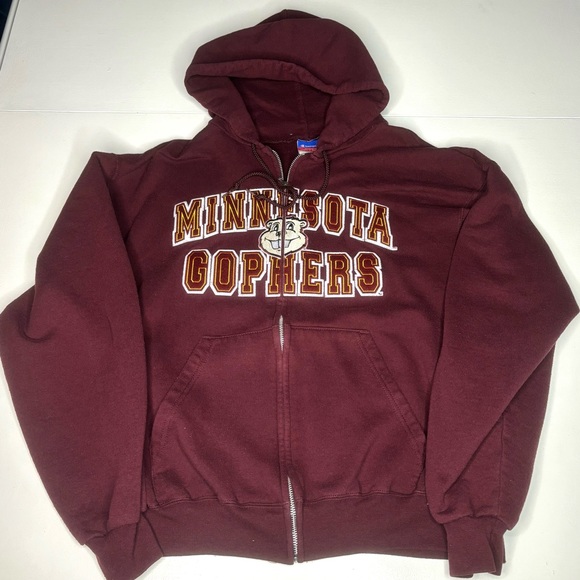 Vtg Champion Size Medium Minnesota Golden Gophers Full Zip Hooded Sweatshirt - Picture 1 of 7